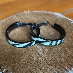 Zebra hoop earrings